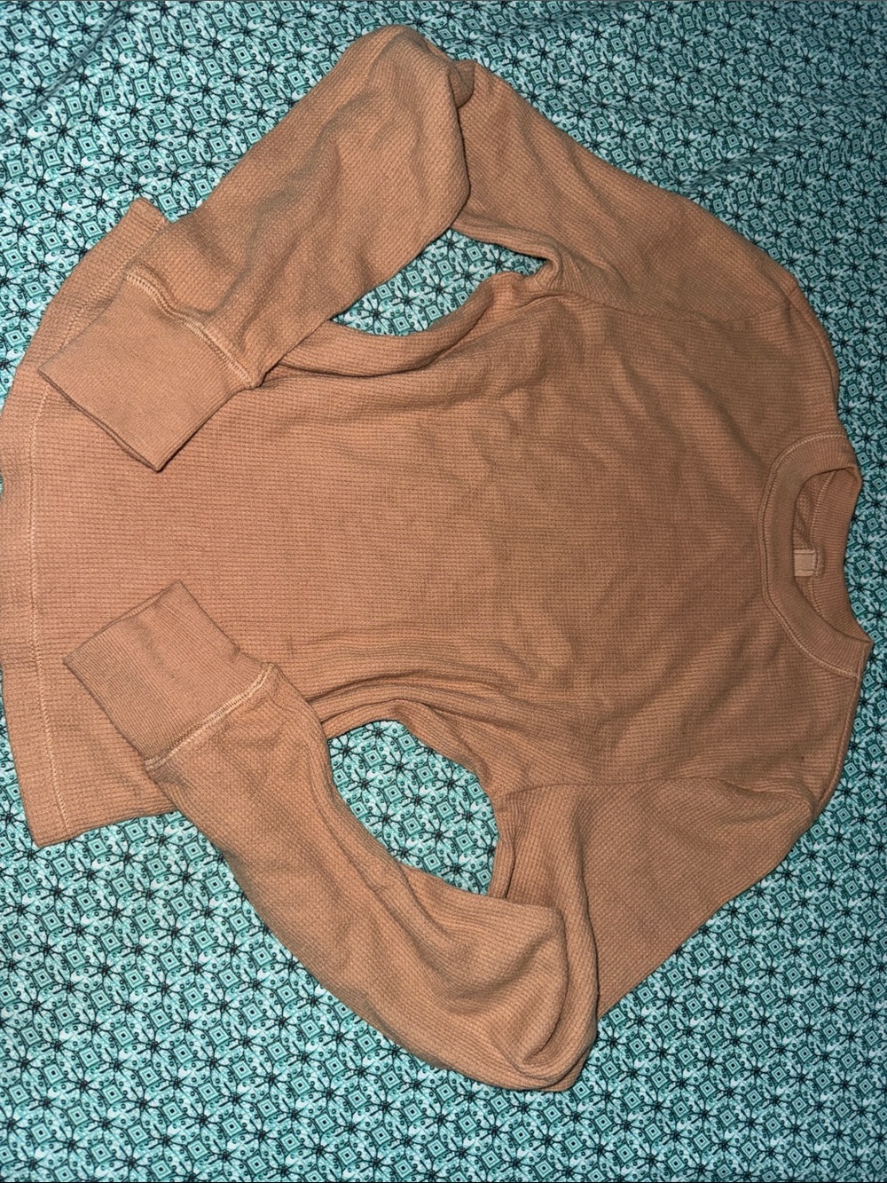 SKIMS Scoop-Neck Waffle Knit Sweater in Camel